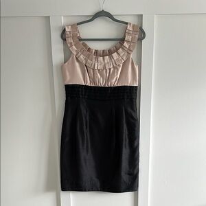 Jessica Howard Black and Tan Sleeveless Sheath Dress